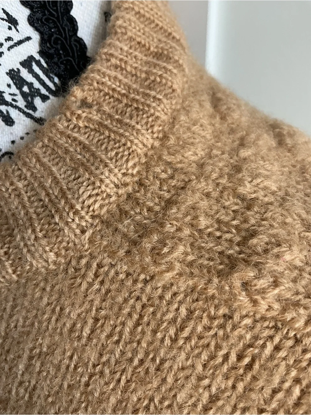 Cozy Beige Crewneck Sweater with Scenic Animal Motif